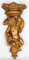 Gold Cherub Wall Sconce / Sculpture