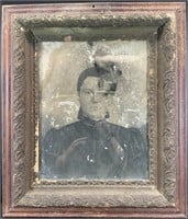 Antique Portrait in Antique Wood Frame