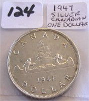 1947 Canadian Silver One Dollar Coin
