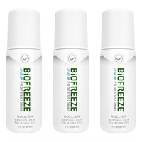 3 PACK Biofreeze Pro Strength Pain Relief Roll-On