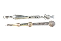 TWO SILVER TORAH POINTER YADS