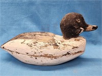 Antique canvasback decoy with drainage cut out