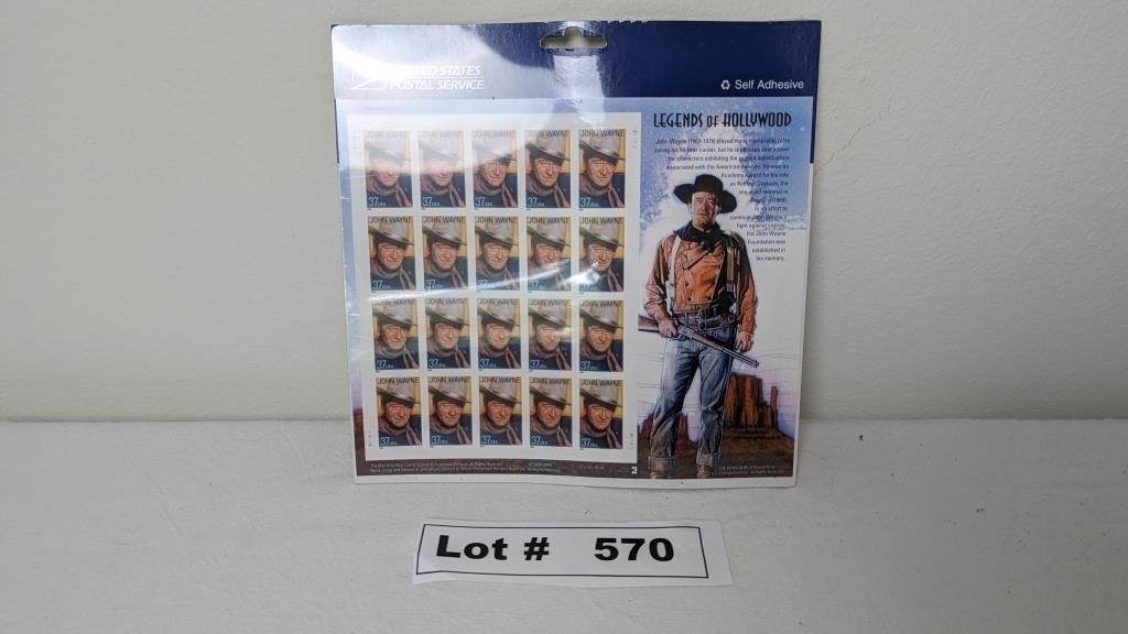 JOHN WAYNE LEGENDS OF HOLLYWOOD 37 CENT  STAMP SHE