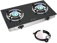 Tempered Glass Double Burners Stove