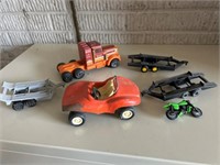 Tonka toy lot. Semi. Buggy. Trailers.