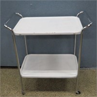 1950's Rolling Retro Two Tier Metal Serving Cart