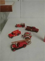 Collectible fire trucks includes Hot Wheels