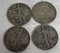 (4) US 1/2 Dollars (Walking Liberty), Silver