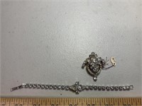 Vintage bracelet and pin