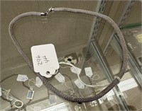 Italy .925 Sterling Ladies Mesh Necklace