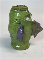 7” Handmade Stoneware Art Deco Vase