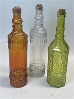 12” 3 Assorted Decanters