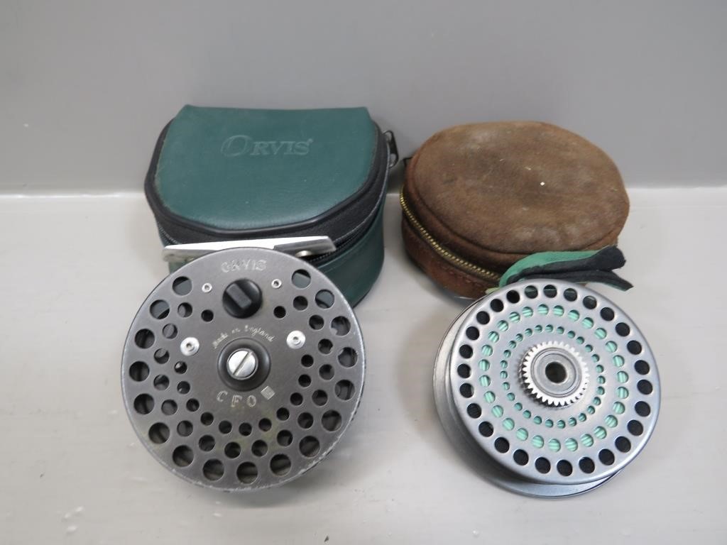Orvis CFO 3 fly reel and extra spool – etched