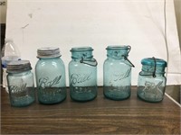 (5) Blue Ball Canning Jars quarts & pints