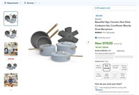 C587  Drew Barrymore Ceramic Cookware Set 12pc