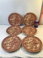 Wellsville China "Willow" 10" Sectioned Plates