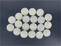 20 - silver Franklin half dollars