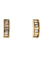 14k Gold Christian Dior Vintage Crystal Earrings