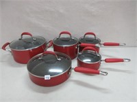NICE SET OF KITCHEN AID POTS AND COVERS