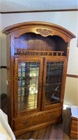 Oak Cabinet, Lighted, 48" x 17 1/2" x 75"