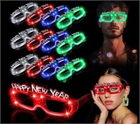 12 New Year Sunglasses LED Light Up