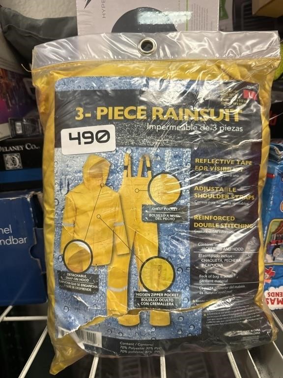 3-Piece Rain-Suit Size Large