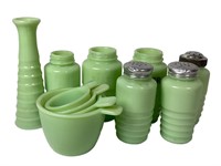 Jeanette Jadeite Measuring Cups, Shakers, Etc