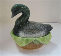 Vintage Ceramic Mallard Duck on Nest
