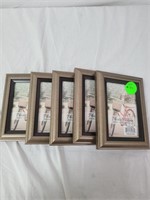 4x6 brown picture frames qty 5