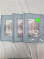 4x6 blue / grey picture frames qty 3