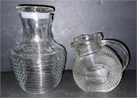 Clear Glass Ribbed Pitcher & Carafe