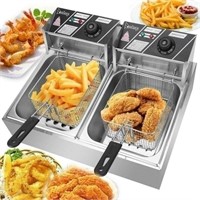 5000W 12L Electric Deep Fryer Dual Tank Features: