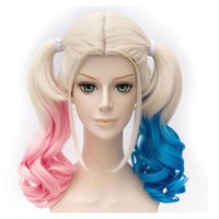 Girl Wig  Halloween Curly Pink and Blue (23)