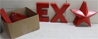 2 boxes plastic letters - #1 red 13" high TEXACO &