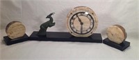 Vintage Granite Mantel Clock Set