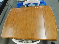 WOOD DROP-LEAF TABLE WITH 2 MATCHING CHAIRS