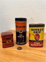 3 Vintage Garage Advertising Tins