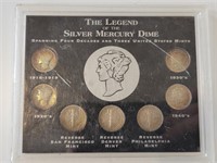 7 Coin Silver Mercury Head Dime Collection
