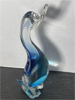 VINTAGE MURANO STYLE GLASS DUCK 10.25T X 3.25W