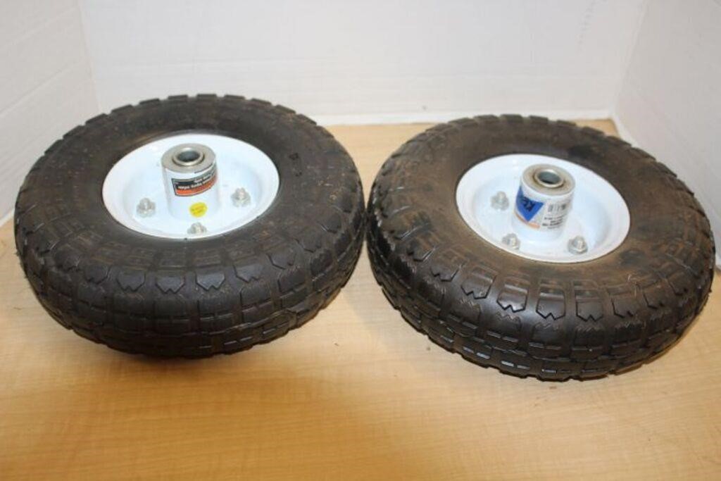 PR OF 10" PNEUMATIC TIRE W/WHITE HUB