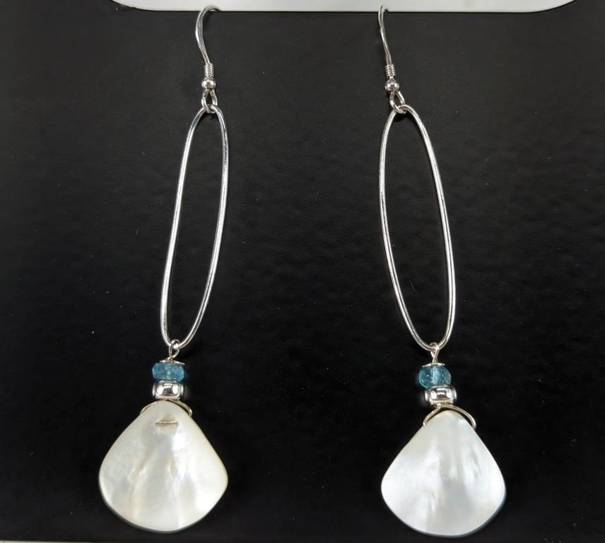 925 Sterling Silver and Mother of Pearl Dangle