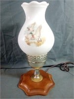 Rare Find Wood and Milk Glass 1970's Electric