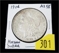 1904 Morgan dollar, AU