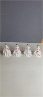 FOUR ROYAL DOULTON PRETTY LADIES DOLLS MINT