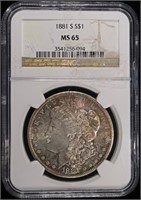 1881-S MORGAN DOLLAR NGC MS-65