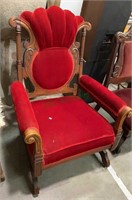 Spring platform antique rocking chair with a