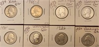 1934, 1935, 1935-S & 1936 Washington Silver