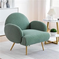 Green Accent Sherpa Chair