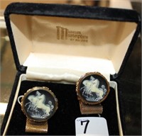 Pair of Vintage 4 horse Cuff Links