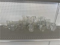 Clear Cut Glass Cups & Pitchers